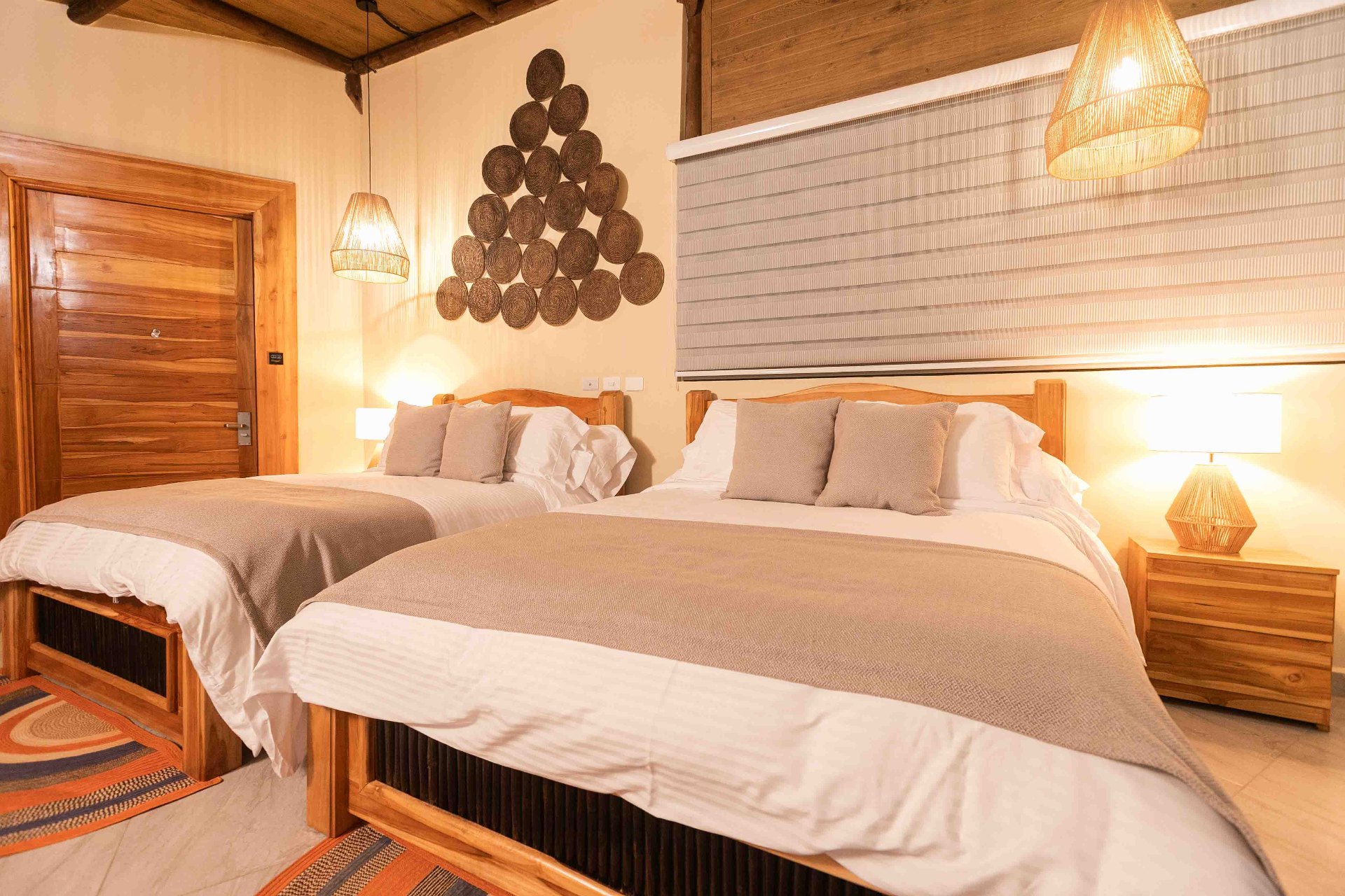 Two artisan beds in family villa at Marahuaco boutique hotel Arroyo de Piedra Cartagena